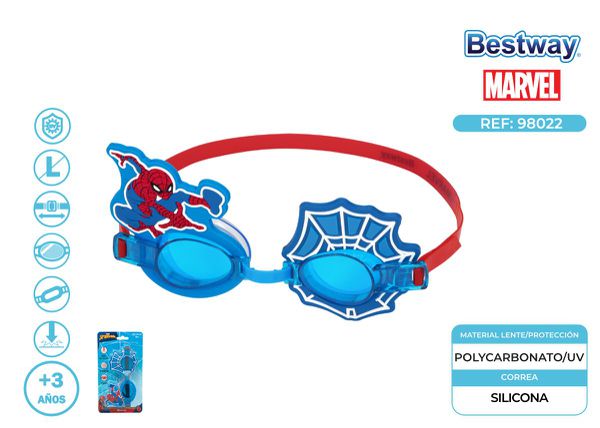 Óculos de Natação Infantil Spiderman +3 Anos Bestway