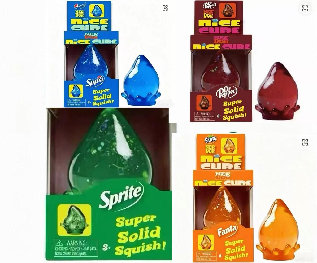 Squishy Gota com Brilhantes em Caixa Tema Refrigerantes