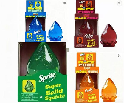 Squishy Gota com Brilhantes em Caixa Tema Refrigerantes