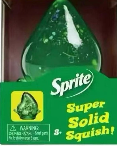 Squishy Gota com Brilhantes em Caixa Tema Refrigerantes - Verde Tema Sprite
