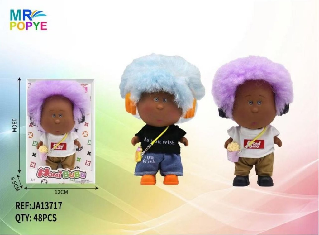 Boneco Nomi Bubu com Cabelo Fofo 17 Cm