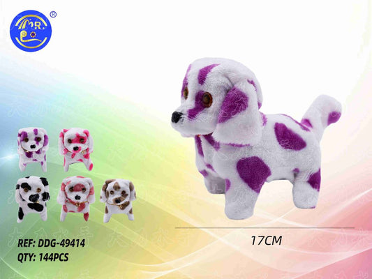 Cão Malhado de Peluche com Guizo e Música