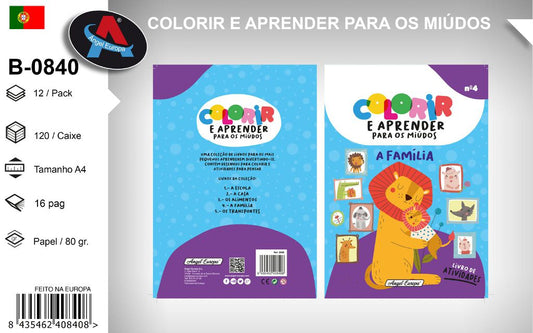 Livro para Colorir e Aprender para os Miúdos - A Família