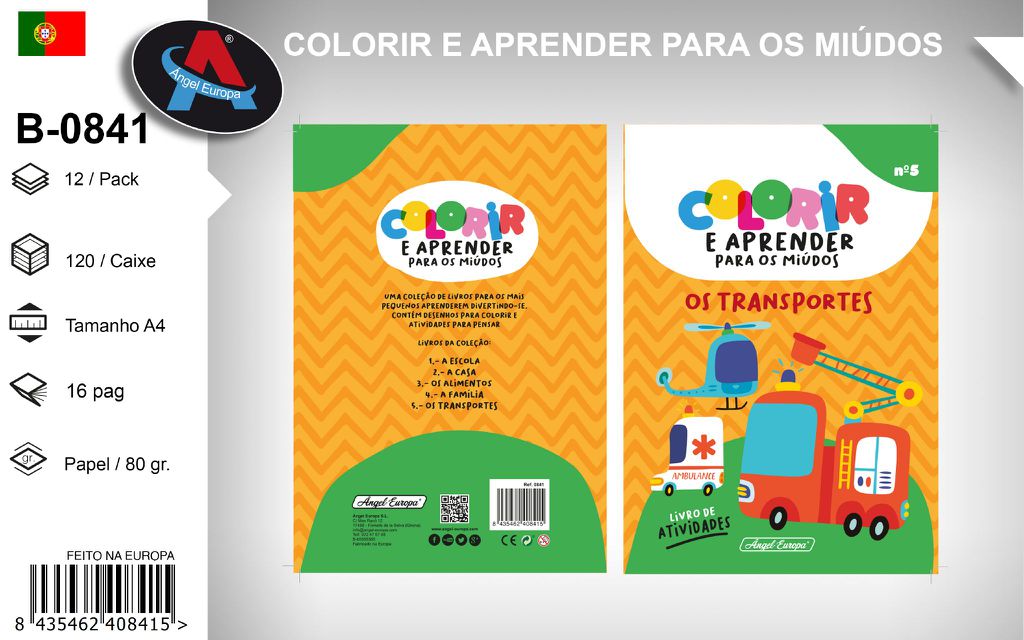 Livro para Colorir e Aprender - Os Transportes
