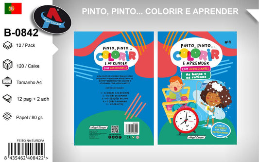 Livro para Colorir e Aprender - As Horas e as Rotinas