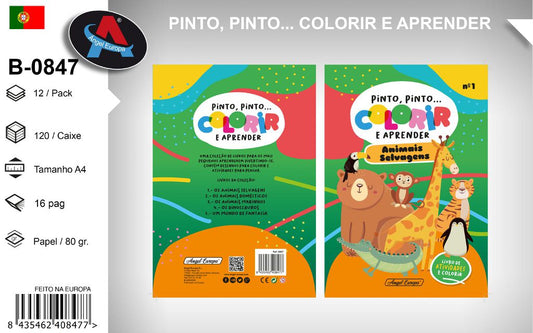 Livro para Colorir e Aprender - Animais Selvagens