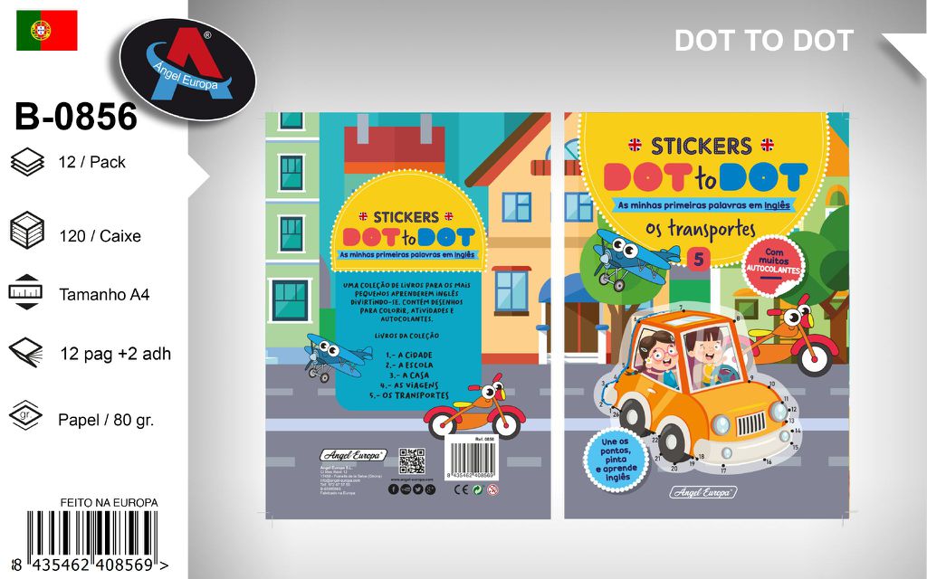 Livro "Dot to Dot - As Minhas Primeiras Palavras em Inglês" Os Transportes