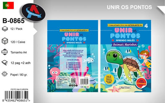 Livro "Unir os Pontos - Aprendo Inglês" Animais Marinhos