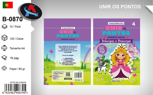Livro Unir os Pontos - Aprendo Inglês: Príncipes e Princesas