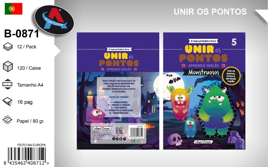 Livro Unir os Pontos - Aprendo Inglês: Monstruosos