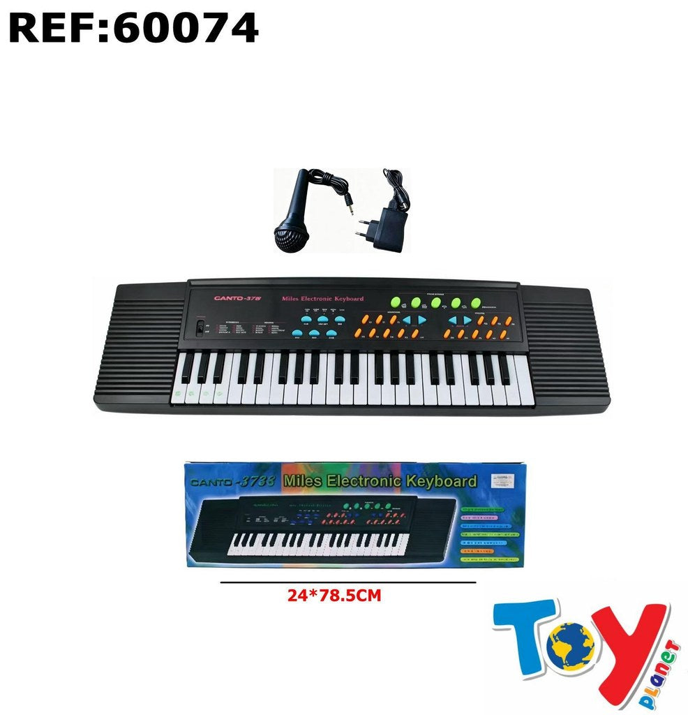 Teclado Eletrónico com Microfone e Transformador 78,5 Cm