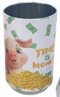 Mealheiro Lata Porquinho 10,5 x 20 cm - Porquinho Time is Money