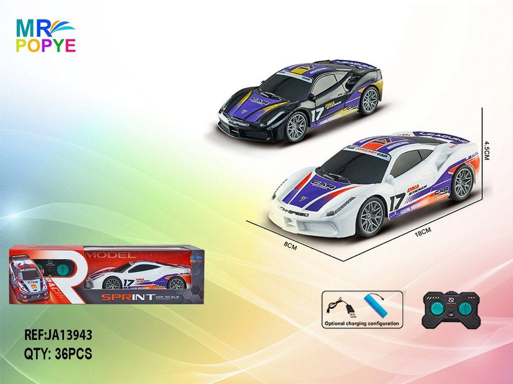 Carro Desportivo Telecomandado 1:22 Número 17 18 Cm