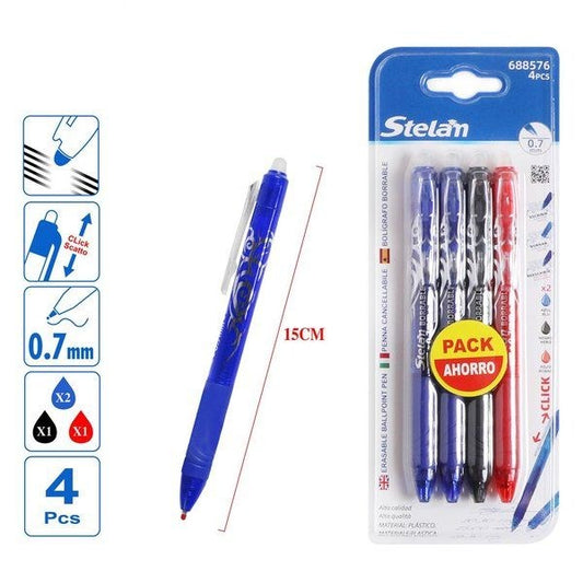 Caneta Esferográfica Apagável 0.7 mm (4 unidades)