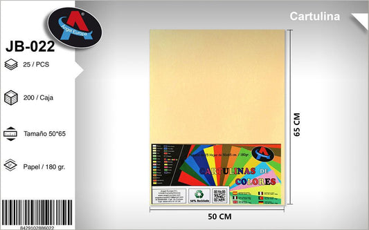 Pack 25 Cartolinas 50 x 65 Cm Bege