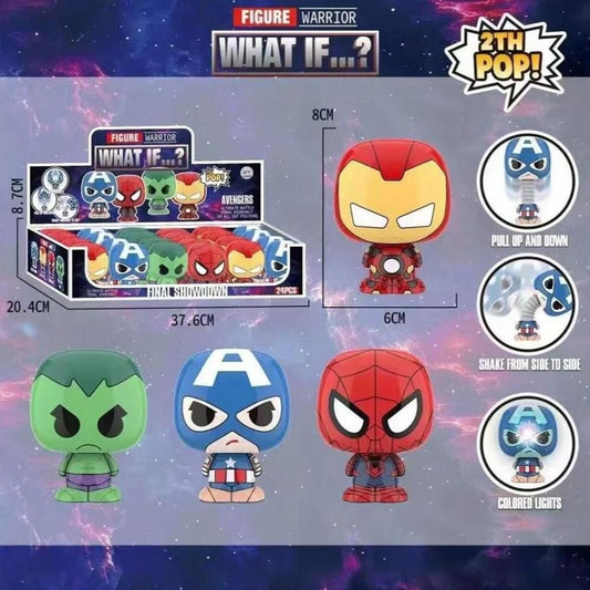 Mini Figura Marvel Cabeçuda com Luz (Modelos Sortidos)