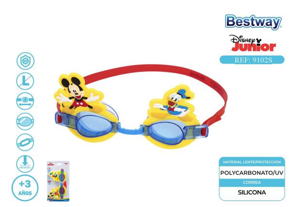 Óculos de Natação Mickey e Amigos +3 Anos Bestway