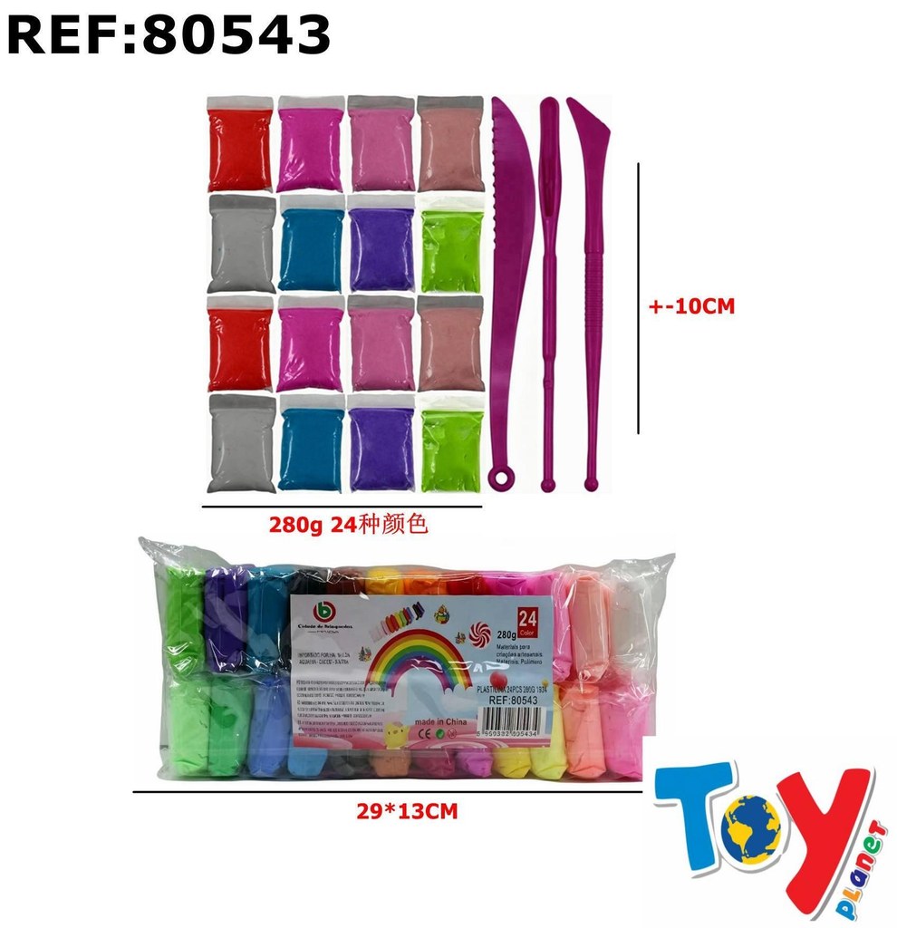 Plasticina Ultraleve 24 Cores 280 g com Ferramentas