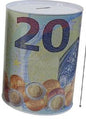 Mealheiro de Metal Notas de Euro 15 x 22 cm - Nota de 20 €