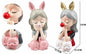 Figura Decorativa Menina com Gatinho 23 Cm Modelos Rosa e Branco
