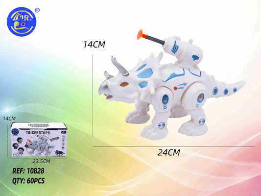 Tricératops Mecânico Elétrico com Luz e Som (Modelo 2)