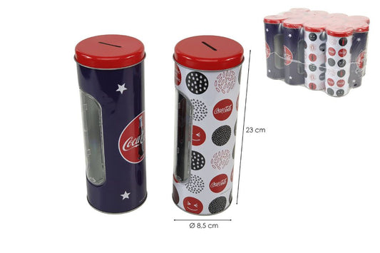Mealheiro Lata de Metal Tema Coca-Cola 8,5 x 23 cm