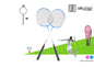 Conjunto 2 Raquetes de Badminton com Volante e Bolsa