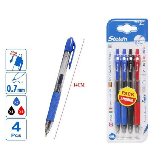 Caneta Esferográfica de Gel 0.7 mm (4 unidades)