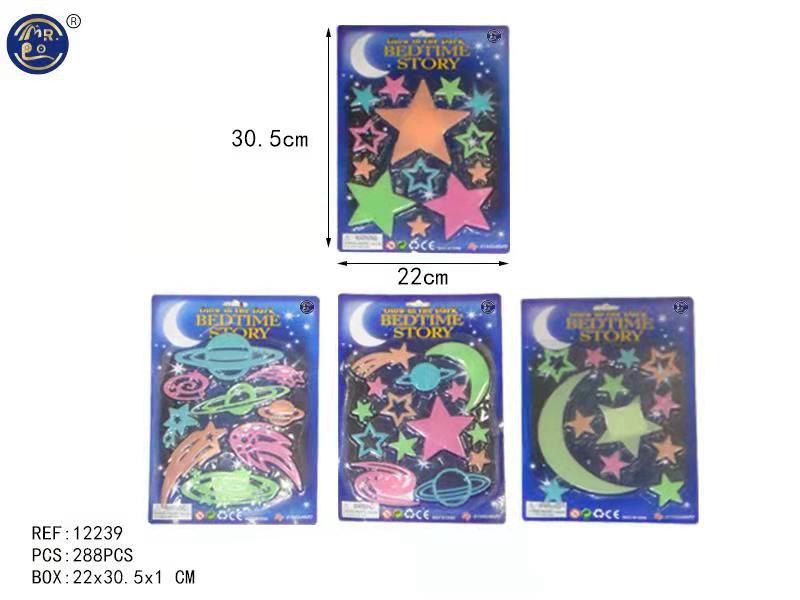 Autocolantes Luminosos Estrelas e Espaço 31 x 22 Cm