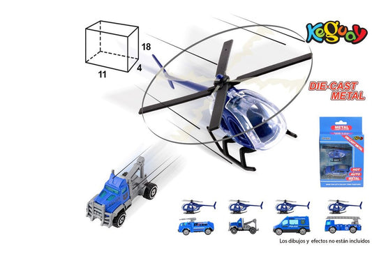 Conjunto de 2 Veículos de Metal Polícia e Avião