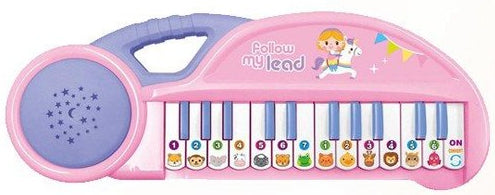 Piano Infantil com Animais 34,5 x 13 Cm - Rosa