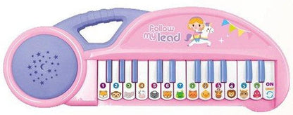 Piano Infantil com Animais 34,5 x 13 Cm - Rosa