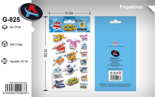 Autocolantes 3D Tema Super Wings 10 x 19 Cm (Modelo 2)