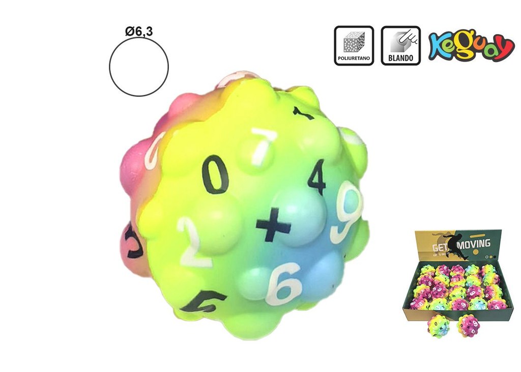 Bola Anti-Stress Numérica 7 Cm