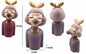 Figura Decorativa Menina com Chifres Dourados e Bola de Pastilha Roxa