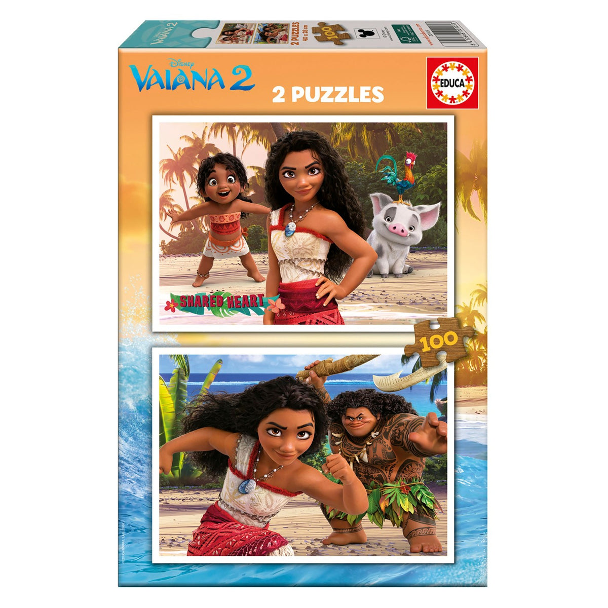 Puzzle Educa Vaiana 2 2x100 pçs