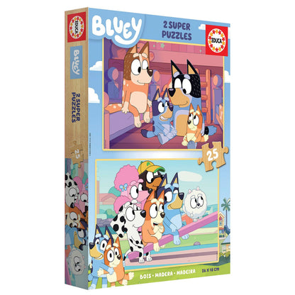 Puzzle Educa Bluey Madeira 2x25 pçs