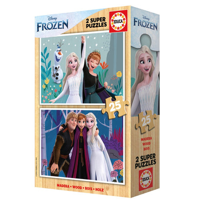 Puzzle Educa Frozen 3 Madeira 2x25 pçs
