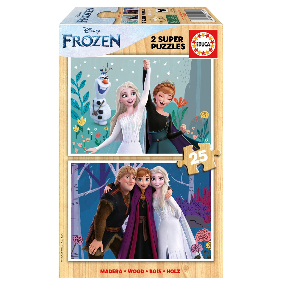 Puzzle Educa Frozen 3 Madeira 2x25 pçs
