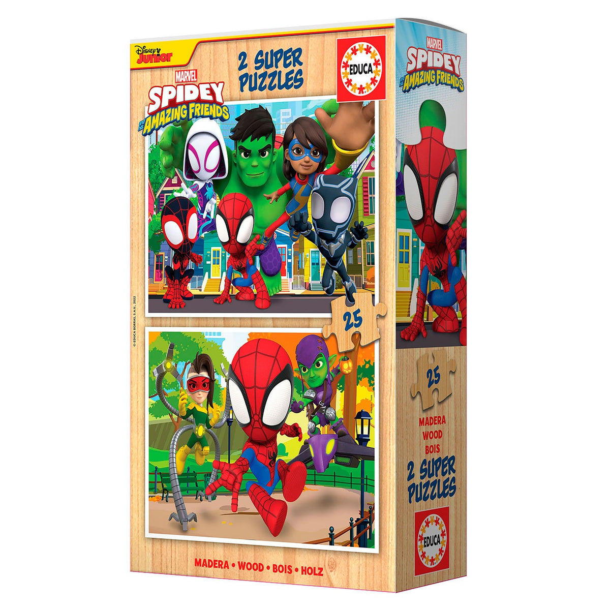 Puzzle Educa Spidey e Amigos Madeira 2x25 pçs