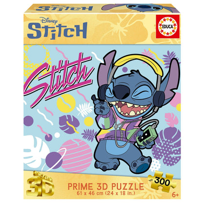 Puzzle Educa Stitch 3D Lenticular 300 pçs