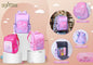 Mochila Escolar Infantil Rosa, Rosa Choque e Roxo (Modelo 6)