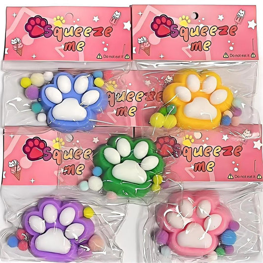 Squishy Pata de Gato Squeeze Me com Pompons