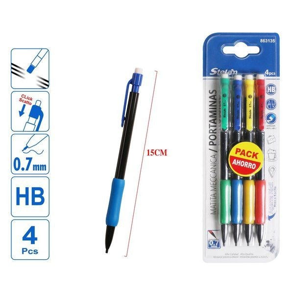 Lapiseira HB 0.7 mm (4 unidades)