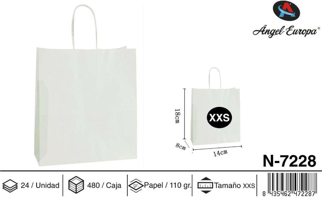 Pack 24 Sacos de Papel Prateado XXS 14 x 18 x 8 Cm