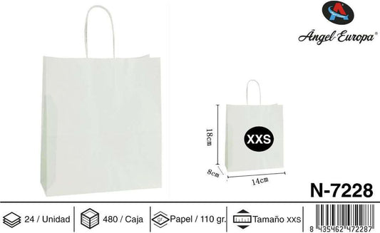 Pack 24 Sacos de Papel Prateado XXS 14 x 18 x 8 Cm