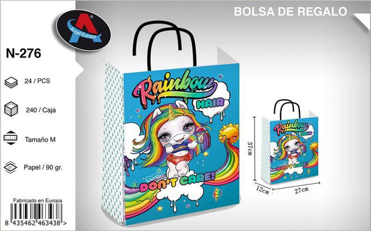 Pack 24 Sacos de Presente Tema Poopsie M 27 x 37 x 12 Cm