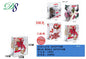 Pack 12 Sacos de Presente de Natal Laços e Pinhas Vermelhos 26 x 32 x 10 Cm