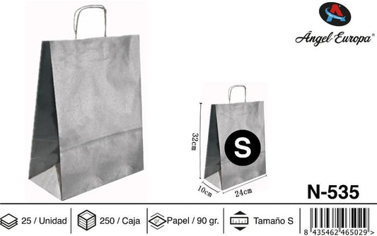 Pack 24 Sacos de Papel Prateado S 24 x 32 x 10 Cm