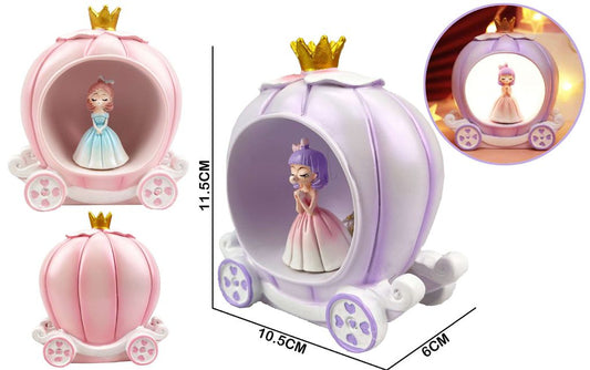 Candeeiro Decorativo Carruagem de Princesa com Luz